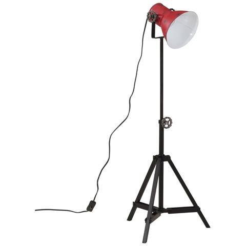 Lampada Da Terra 25 W Rosso Anticato 35x35x65/95 Cm E27 - Foto 2