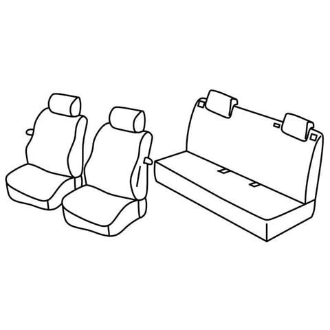 Set Coprisedili Superior - Nero/blu - Compatibile Per Fiat Grande Punto 3p (09/05>04/12) - Fiat Punto 3p (01/12>08/18) - Fiat Punto Evo 3p (10/09>04/12) - Foto 1