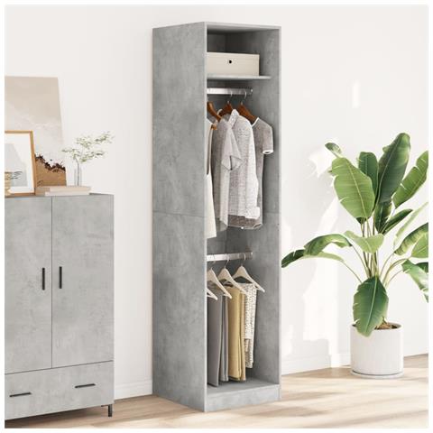 Armadio Grigio Cemento 50x50x200 Cm In Legno Multistrato - Foto 3