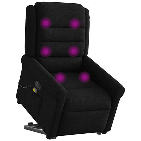 Poltrona Alzapersona Massaggiante Elettrica Nera In Tessuto - Foto 2