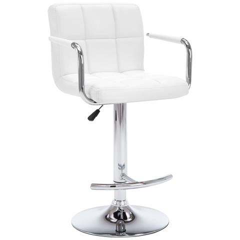 Lusso Casadino - Sgabelli Da Bar 2 Pz Bianchi In Similpelle - Foto 2