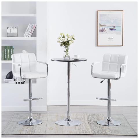 Lusso Casadino - Sgabelli Da Bar 2 Pz Bianchi In Similpelle - Foto 8