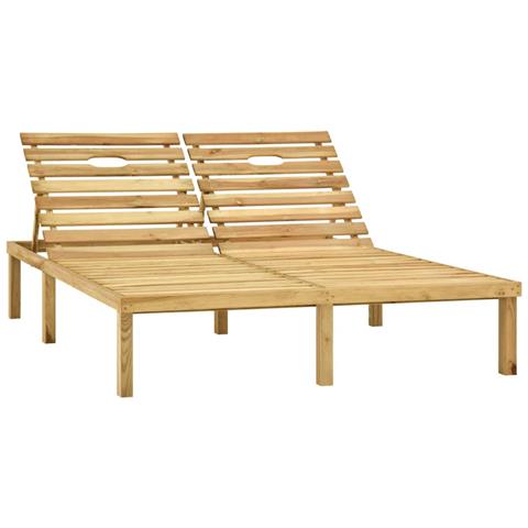 Lusso Casadino -  Lettino Prendisole Doppio Con Cuscini Crema In Pino Impregnato - Foto 1