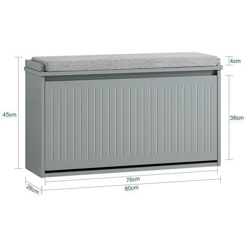 Panca Scarpiera Bianca 80x26x45cm Fsr98-l-w - Foto 2