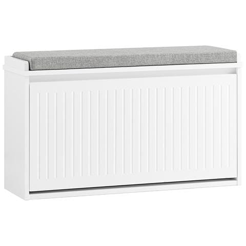 Panca Scarpiera Bianca 80x26x45cm Fsr98-l-w - Foto 1