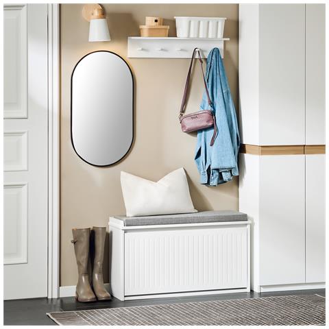 Panca Scarpiera Bianca 80x26x45cm Fsr98-l-w - Foto 7