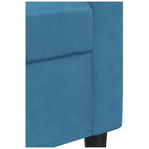 Set di Divani 4 pz con Cuscini e Rinforzi Blu in Velluto - Foto 9