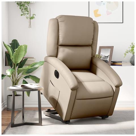 Poltrona Alzapersona Reclinante Elettrica Cappuccino Similpelle - Foto 2