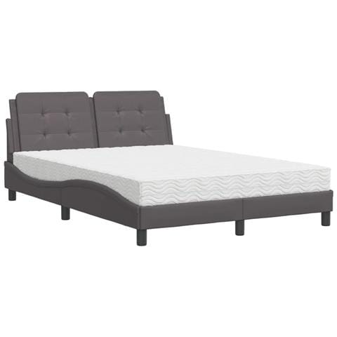 Letto con Materasso Grigio 120x200 cm in Similpelle - Foto 1