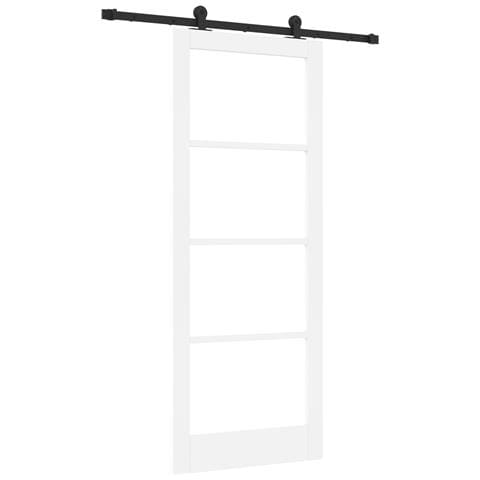 "Porta Scorrevole  con Set Hardware ""ORKDAL"" Bianca 83x211 cm, Porta Interna  con Vetro ""ORKDAL"" Bianca 83x211x4 cm" - Foto 1