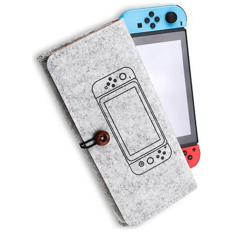 Custodia In Feltro Per Nintendo Switch Con Logo Switch - Protezione E Portabilità Grey - Foto 2