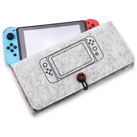 Custodia In Feltro Per Nintendo Switch Con Logo Switch - Protezione E Portabilità Grey - Foto 1