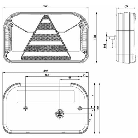 Fanale Posteriore Dx A Led 12-36v 240x55x140mm - Foto 2