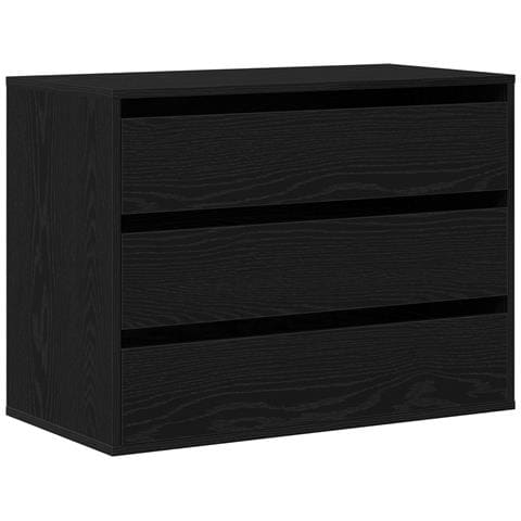 Cassettiera ad angolo Nero Rovere 80x41x58 cm Legno ingegnerizzato - Foto 1