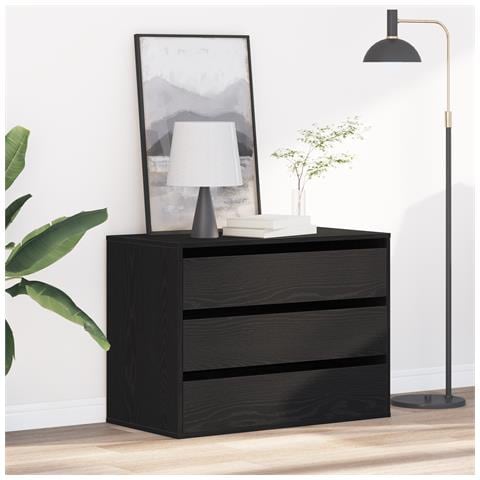 Cassettiera ad angolo Nero Rovere 80x41x58 cm Legno ingegnerizzato - Foto 2