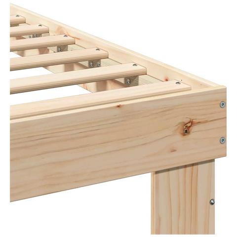 Struttura del letto con cassetto Marrone Legno di pino massello - Foto 9