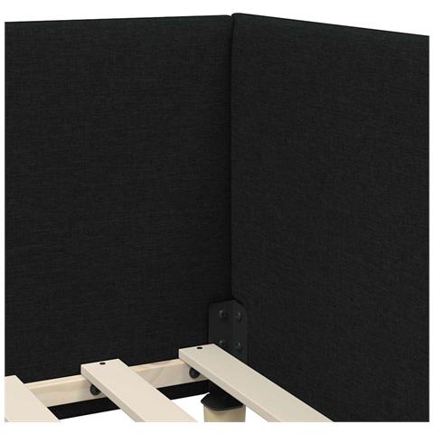 Cornice del letto ad angolo Altro con testiera Nero 90 x 200 cm - Foto 9
