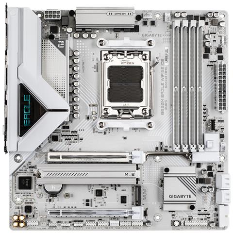 B850M EAGLE WIFI6E ICE Scheda Madre - CPU AMD Ryzen serie 9000, VRM digitale a 8+2+2 fasi, fino a 8200 MHz DDR5 (OC), 1 x M. 2 PCIe 5.0 + 1 x PCIe 4.0, Wi-Fi 6E, LAN 2.5 GbE, USB 3.2 Gen 2 - Foto 2