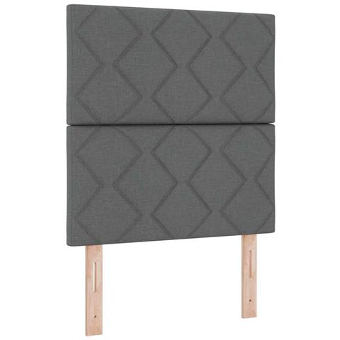 Letto a molle con materasso Grigio scuro 80 x 200 cm Tessuto - Foto 1