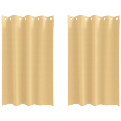 Tende con tende 2 pcs Beige 175x140cm Poliestere - Foto 1