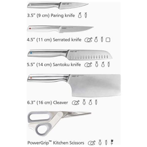 Set Di Coltelli E Forbici Elevate Fusion 5 Pezzi Con Blocco In Legno Di Faggio Design Funzionale Ed Elegante Ideale Per Cucina Moderna Colore Nero - Foto 2