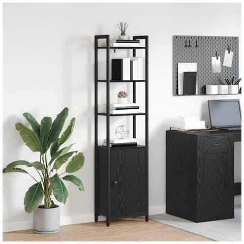 Armadio per Libri Rovere Nero 40 x 24 x 161 cm - Foto 2