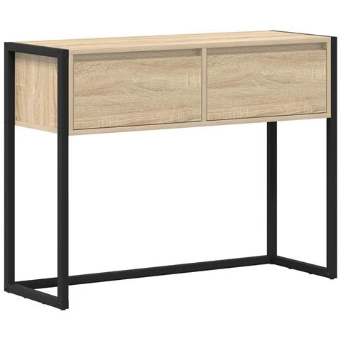 Tavolino con cassetto Sonoma 100 x 36 x 75 cm Legno multistrato - Foto 1