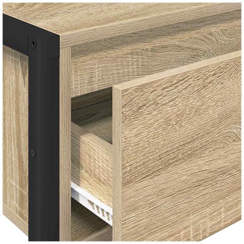 Tavolino con cassetto Sonoma 100 x 36 x 75 cm Legno multistrato - Foto 9