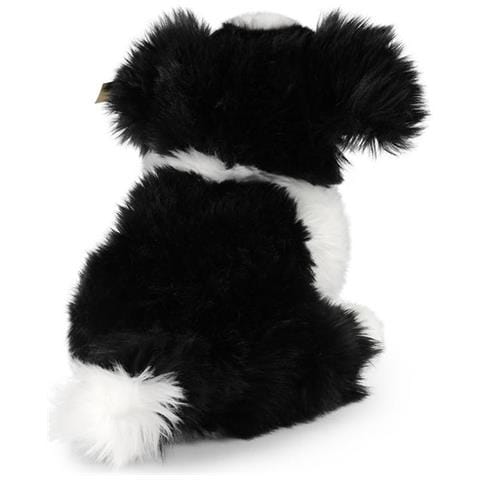 Peluche Cane 30cm Realista Ultra Morbido In Materiale Riciclato Ecologico, Bianco / Nero - Foto 2