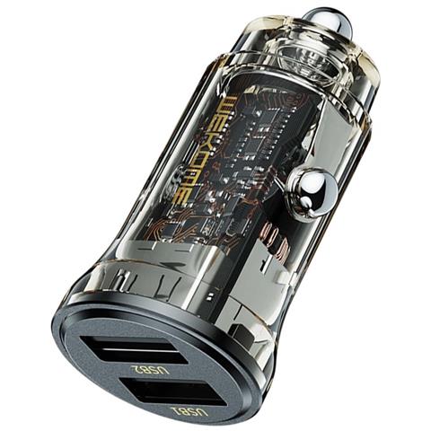 Caricatore Per Auto 2 Usb-a 15w Serie Vanguard Ricarica Rapida, Nero Transparente - Foto 5