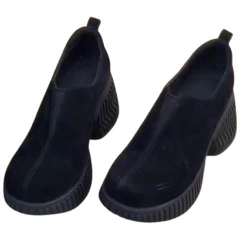 Scarpe Da Donna Retrò Con Plateau E Punta Tonda - Comode Ed Eleganti Black 39 - Foto 3