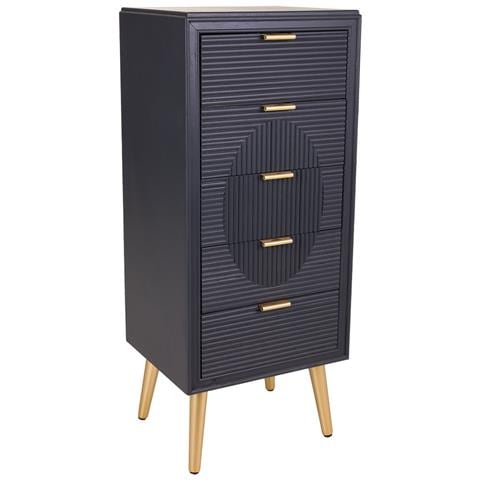 Cassettiera In Legno Grigio Scuro 42x36,5x100,5h - Foto 1