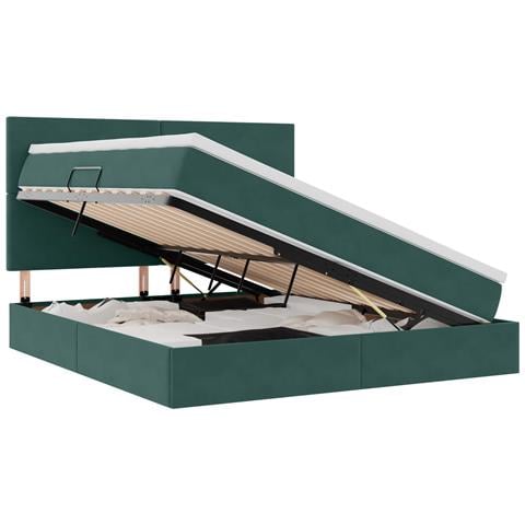 Letto con contenitore e materasso Verde Scuro 180 x 200 cm - Foto 1