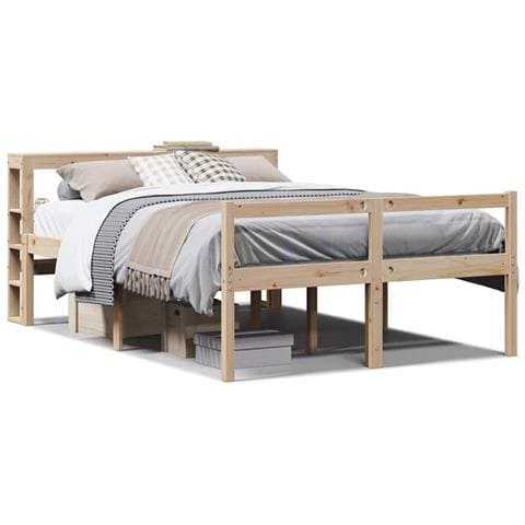 Letto per Anziani con Testiera 120x200 cm Legno Massello Pino - Foto 1
