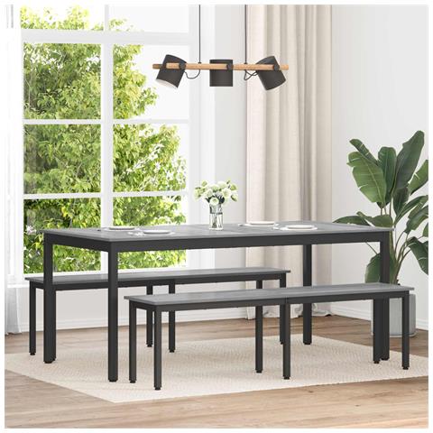 panchina Grigio Sonoma 160 x 35 x 45 cm Legno multistrato - Foto 2
