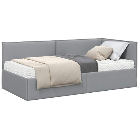 Struttura Letto Angolare con Materasso 2 pcs Grigio chiaro - Foto 1