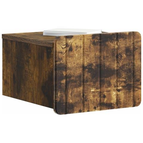 Mobiletto da notte a muro 2 pcs Rovere Fumo 33 x 34,5 x 24 cm - Foto 2