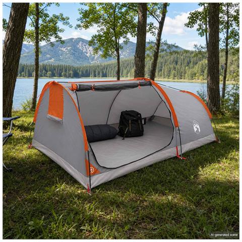 Tenda da Trekking Impermeabile 1 persona Grigio e arancione - Foto 2