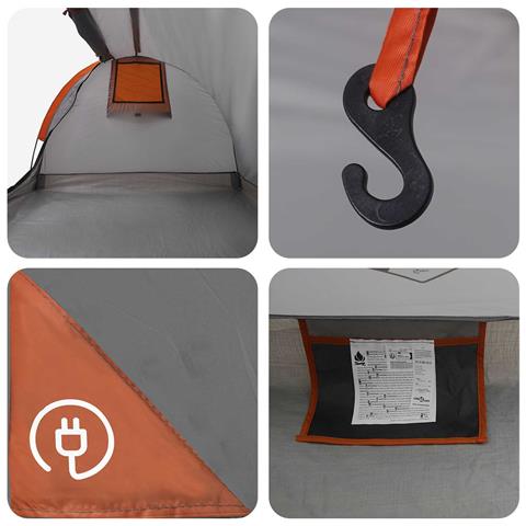 Tenda da Trekking Impermeabile 1 persona Grigio e arancione - Foto 9