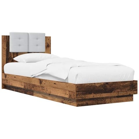 Struttura letto con testata Legno antico Legno ingegnerizzato - Foto 1