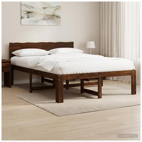 Letto matrimoniale con testiera ROSTOCK Marrone Scuro - Foto 2