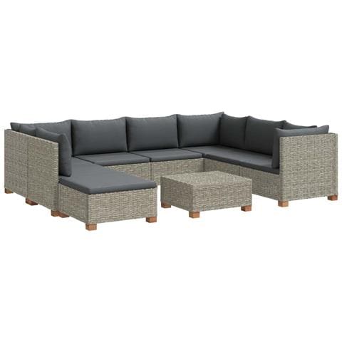9 pz Set Lounge in Rattan con Cuscini GENDT Rattan naturale - Foto 1