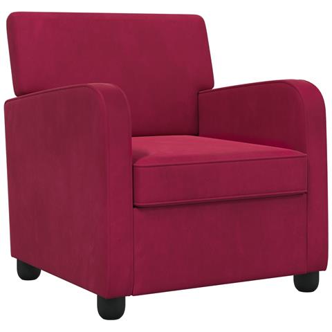 Poltrona Rosso Vino Velluto - Foto 1