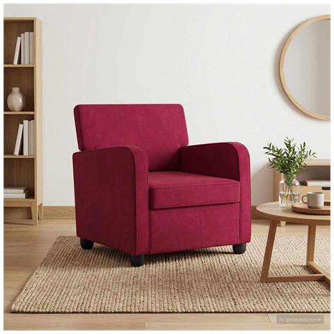 Poltrona Rosso Vino Velluto - Foto 2