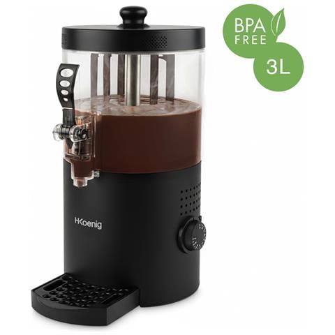 SHK802 Dispenser cioccolata calda, 1200 W, serbatoio 3 L rimovibile, termostato regolabile, nero - Foto 6