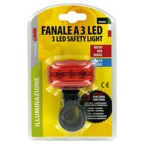 Fanale Rosso Post. 3 Leds Bici - Foto 2