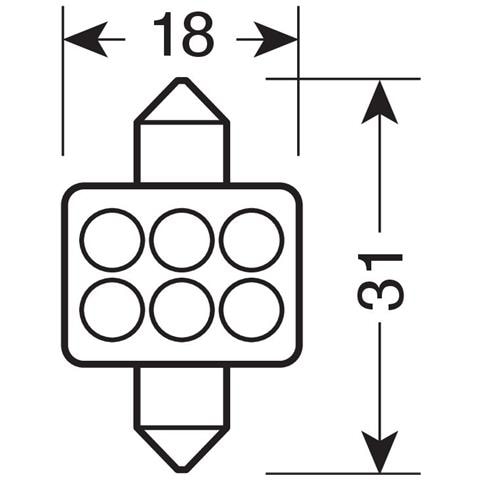 da 10mmx31mm Mega-brite 6 Led Bianco - Foto 5
