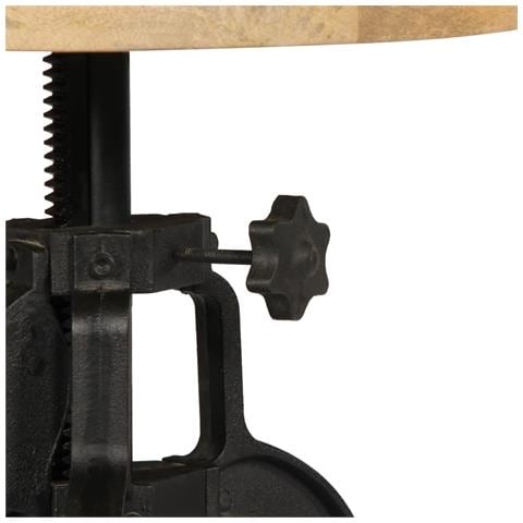Tavolino 45x (45-62) Cm In Legno Massello Di Mango E Ghisa - Foto 2