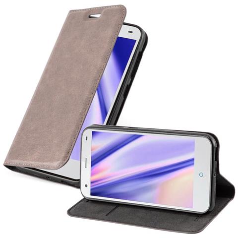 Custodia Compatibile Con Zte Blade S6 In Bruno Caffè - Coperchio Protettiva Con Chiusura Magnetica, Funzione Stand E Tasca Per Le Carte - Foto 1