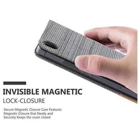 Cadorabo Custodia Compatibile Con Huawei P7 In Grigio Chiaro Marrone - Coperchio Protettiva Con Chiusura Magnetica, Funzione Stand E Tasca Per Le Carte - Foto 9